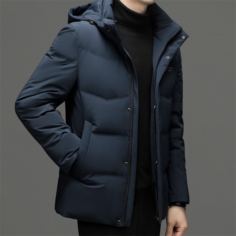 男士可脱卸帽羽绒服冬季新款中年男装商务休闲上衣加厚保暖外套图片