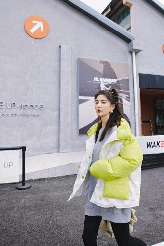 2021冬撞色羽绒服，女装羽绒服，YOUER DENG