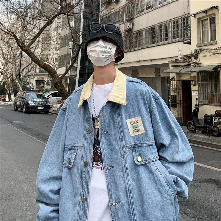 牛仔夹克男衣服韩版宽松潮流帅气百搭青少年休闲百搭工装外套男,男装工装外套,星座1210-1