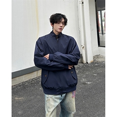 8XL-M美式复古棒球服外套男特大码潮牌双拉链立领夹克衫JK005P85，男装夹克，电商B312