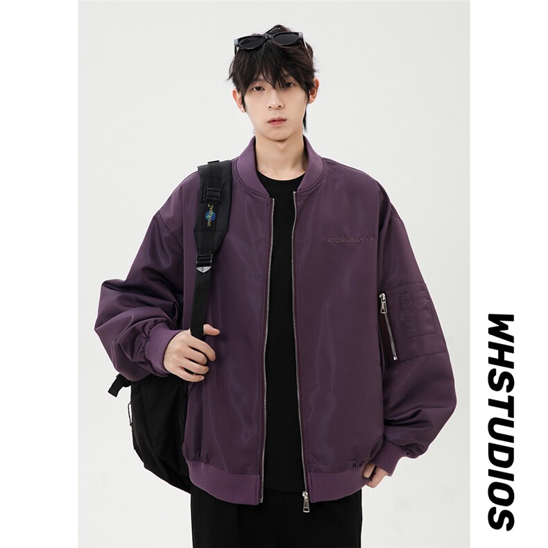 港风日系复古设计感贴袋拼接立领夹克男XZ213-JK4321-P108控128,男装夹克,星座213