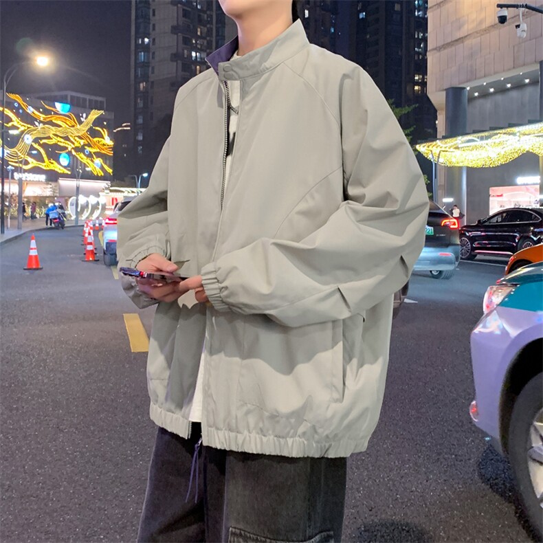 春季户外防水复古撞色立领夹克外套新款纯色休闲A406JK3502P75,男装夹克,星座309（原A406）