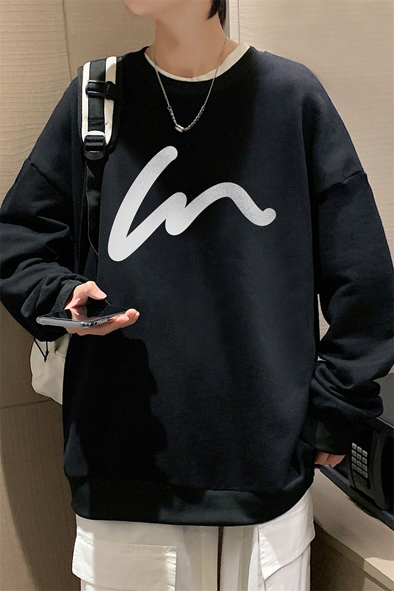 S6280-P28秋季圆领卫衣男大码韩版宽松长袖外套,男装卫衣,电商A040