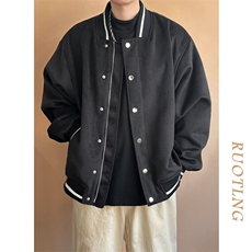 现货-春季呢子棒球服潮牌宽松时尚外套休闲呢子夹克-AJ23058-P115，男装夹克，电商A351