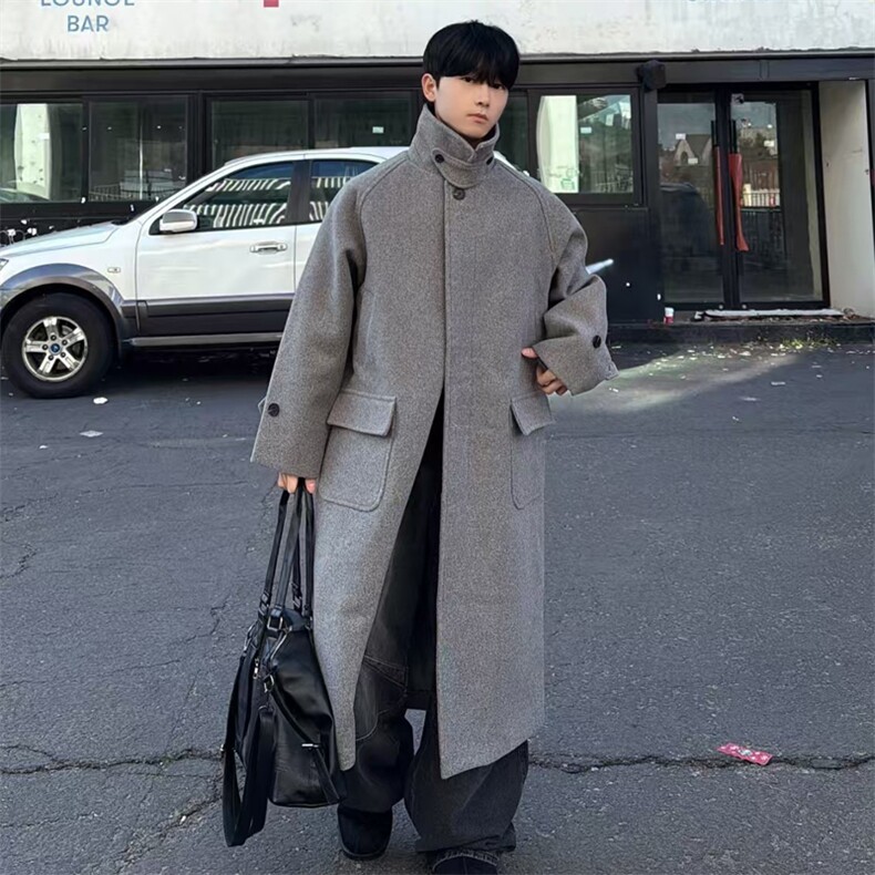 秋冬新款过膝毛呢大衣男式宽松韩版大衣外套716A-A081-P148，男装毛呢大衣，星座716A（原星座815-4）