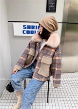 格子大毛领，其它，沐·沐