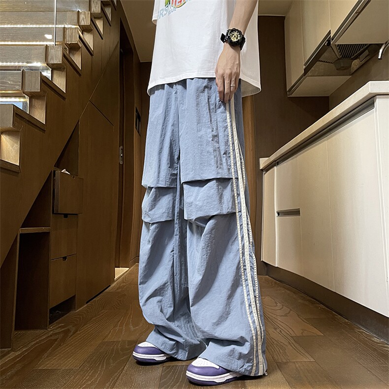 抽绳松紧腰工装裤2024港风新款美式高街直筒裤阔腿K680-P43,男装工装外套,星座308B-2