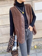 现货皮毛一体马甲，女装马甲，魅力布梵