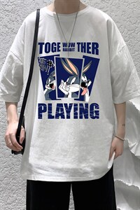YT26234-P30 亚短袖t恤男大码五分袖男宽松七分袖 港风模特图片