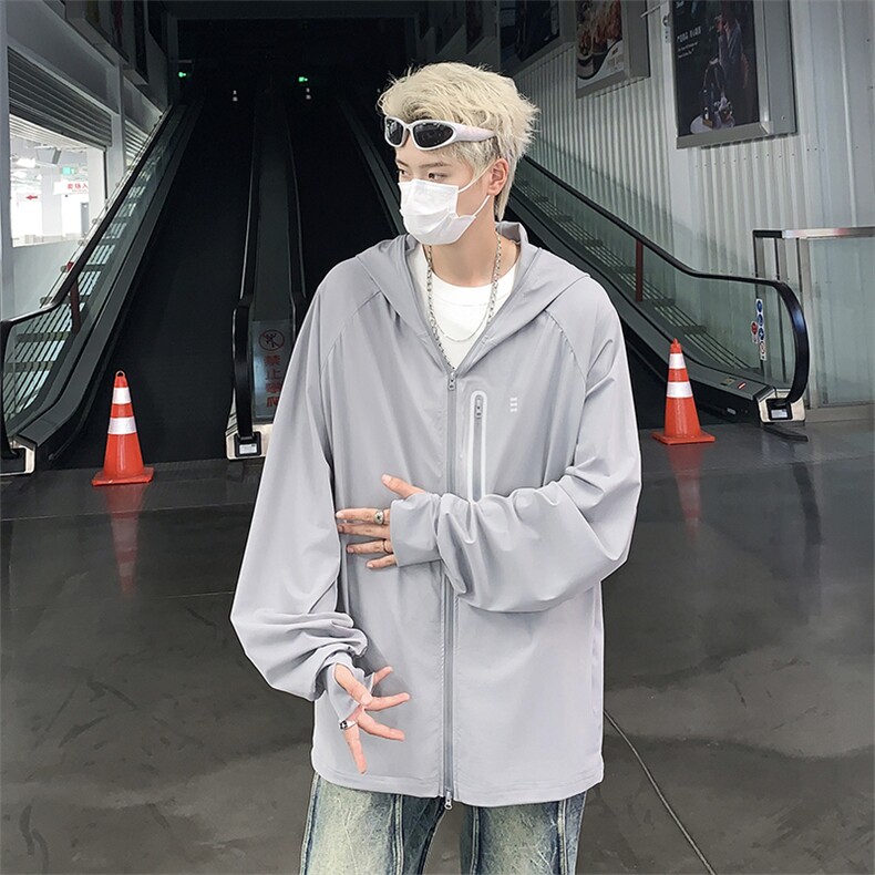 轻透气男女宽松连帽防晒服可遮脸一体皮肤衣钓鱼服外套F1-p40,男装防晒衣,星座1008-2