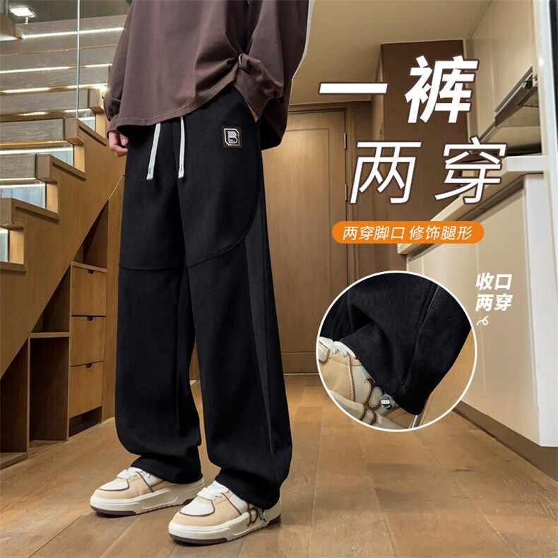 ！2025秋冬新款男士撞色百搭直筒休闲裤WK2066特P38加绒P45图片