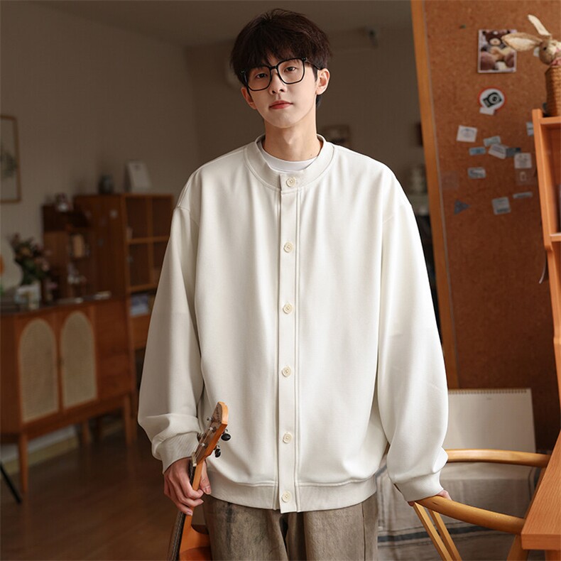 春季新款 C7058-TP3558 青少年大学生棒球领慵懒风卫衣外套男图片