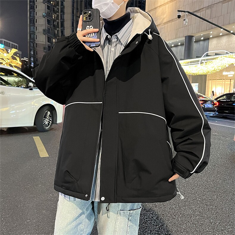 冬季大码L-8XL加绒加厚休闲个性拼连帽棉衣男外套,男装棉衣,星座209