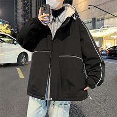 冬季大码L-8XL加绒加厚休闲个性拼连帽棉衣男外套，男装棉衣，星座209