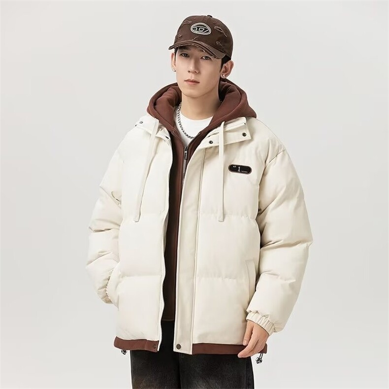 W594-P88 冬季加厚棉服假两件棉衣外套痞帅男装保暖棉袄两件套图片