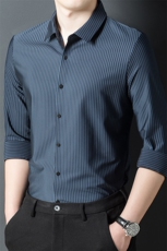 男士2023年秋季新款锦氨无痕长袖衬衫打底衫商务休闲男装，男装衬衫，电商B360