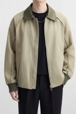 春款2026轻熟风抖音纯色休闲翻领拼皮夹克店主风A236-JK669-P130，男装夹克，电商A236