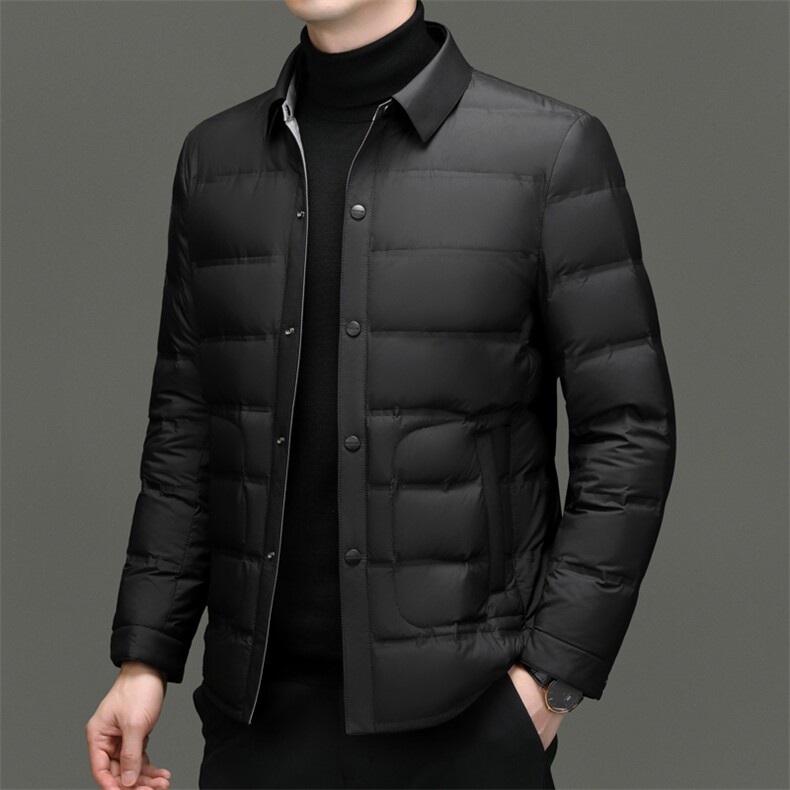 冬季新款男士羽绒服翻领简约夹克85白鸭绒轻商务男装大货一件,男装夹克,电商B360