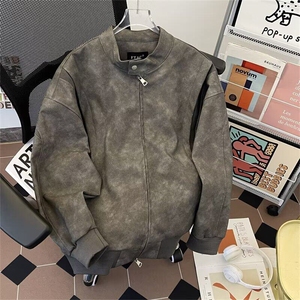 皮衣夹克商务痞帅潮流长袖收口合体宽松外套2100 P86图片