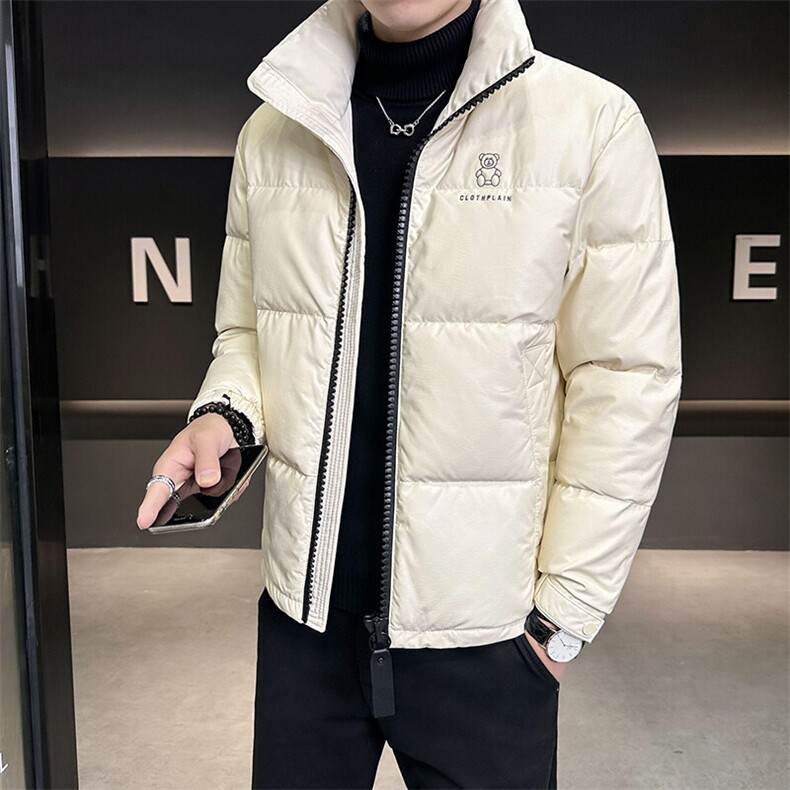 皮羽绒服男2024新款立领小熊刺绣羽绒外套B240-YR18916-P175,男装羽绒服,电商B240