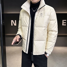 皮羽绒服男2024新款立领小熊刺绣羽绒外套B240-YR18916-P175，男装羽绒服，电商B240