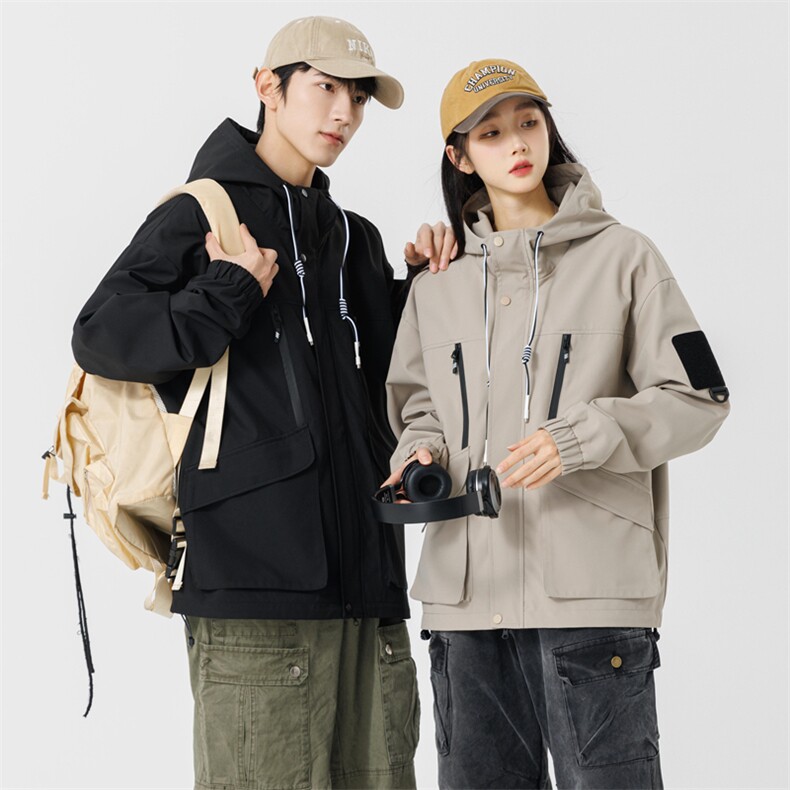 春季现货中性风大码户外夹克男连帽冲锋衣外套DSA157B-J152-P60,男装夹克,电商A157B