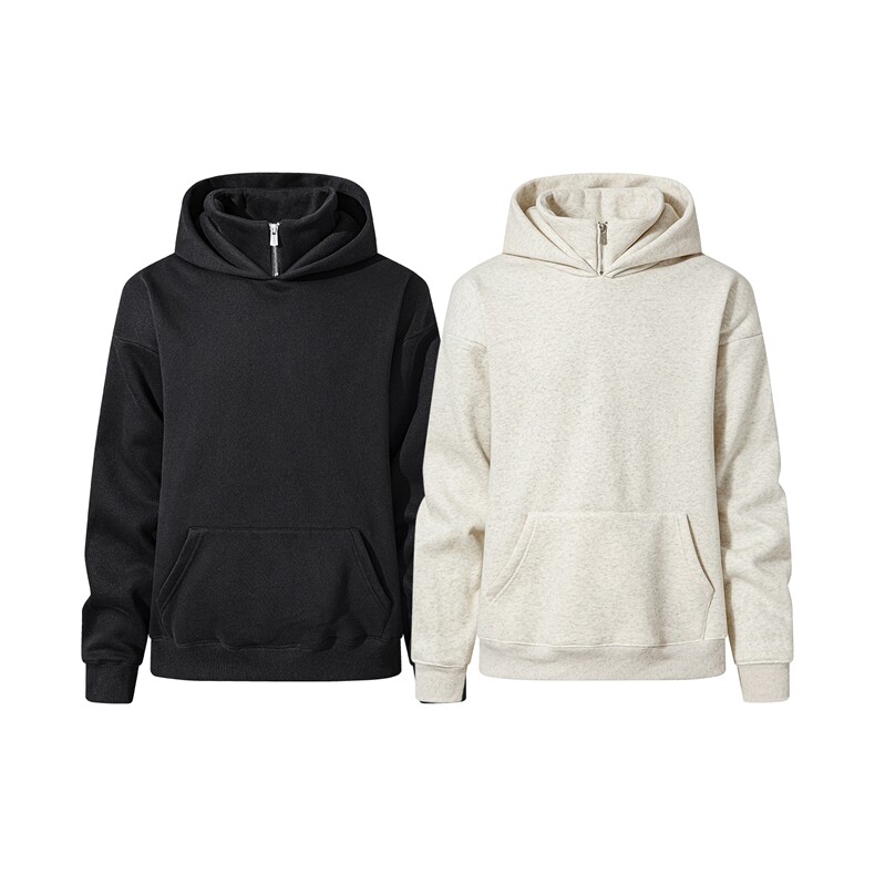 抖音得物高品质25秋冬美式高街宽松结构款假两件连帽卫衣外套W99，男装卫衣，电商A486-1