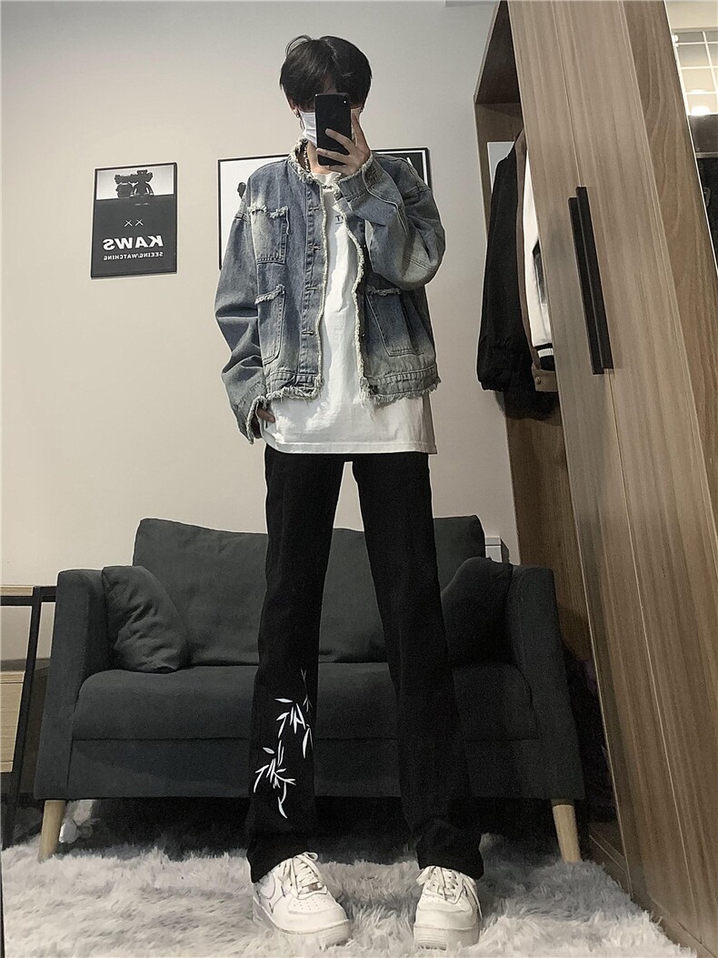 竹子新中式牛仔裤高品质不掉色不起球某音cleanfit穿搭,男装牛仔裤,星座310A-4