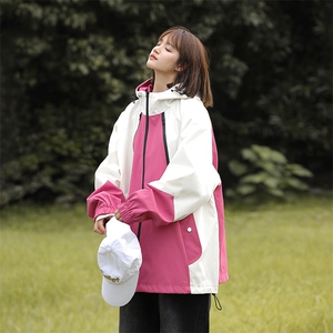 815A-MJ78312-75特 春秋装新品拼色户外登山服三防冲锋衣外套女模图片