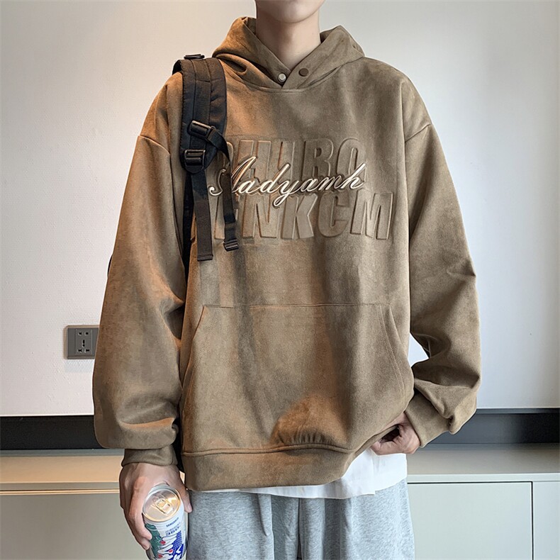 秋款男连帽卫衣字母发泡钢印麝皮绒夹克外套WY10P45,男装卫衣,星座1013-1