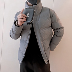 B13/P128控168冬季小众时髦肌理感加厚立领重磅棉衣外套男灰首1，男装棉衣，星座305B