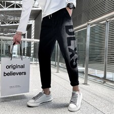 2025秋冬季新款牛仔裤男韩版潮流网红字母印花社会小伙修身束脚裤,男装牛仔裤,电商A327