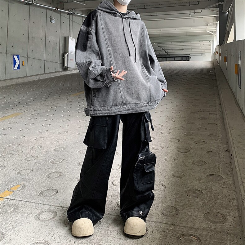 欧美街头牛仔连帽外套男女秋季新款痞帅套头夹克上衣JK86222-p75,男装夹克,星座1008