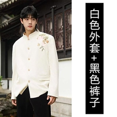 白西装+黑色西裤