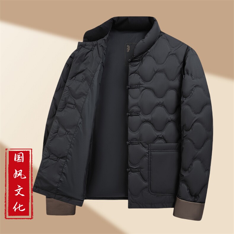 冬季新款90%轻薄羽绒服男风复古唐装立领保暖外套MK018-P185,男装羽绒服,星座1105-3