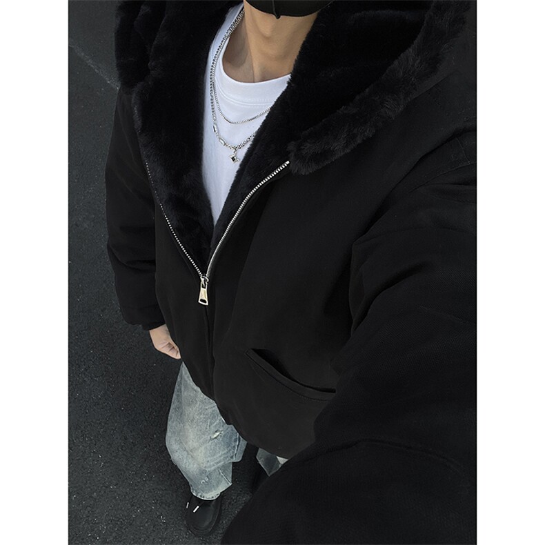 棉帆布材质连帽棉衣座山雕A177-MY007-P95，男装棉衣，电商A177