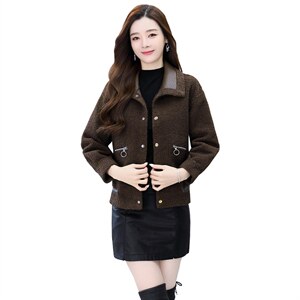 2024年冬季现货时尚休闲可两面穿皮毛一体皮衣外套,女装短外套,臻衣坊