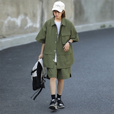 短袖衬衫男新款夏季薄款透气搭配一套短裤宽松翻领衬衣TZ073-P80，男装衬衫，星座308B-2