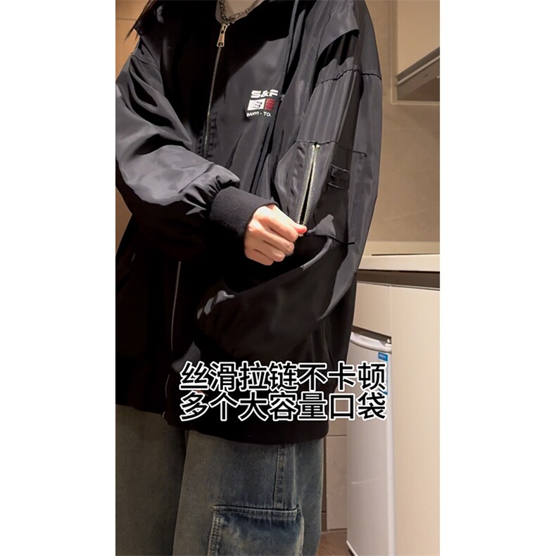 【直播】假两件夹克春季宽松印花连帽外套CT2332-TP105控价138,男装夹克,电商A102-1