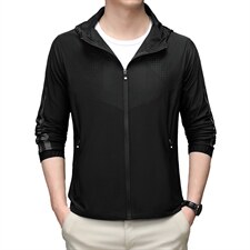 休闲时尚男装2023夏季新款防晒服薄款夹克中青年男装简约百搭上衣，男装夹克，电商B212（原钱塘6029）
