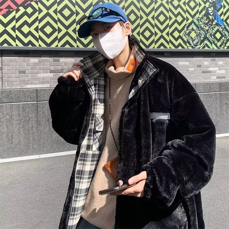 2025秋冬新款宽松立领短款百搭双面穿上衣男女同款保暖棉服JK7821,男装棉衣,星座516A