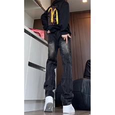秋季美式高街hiphop重工业水洗工装牛仔裤货号K691P60，男装牛仔裤，电商A063