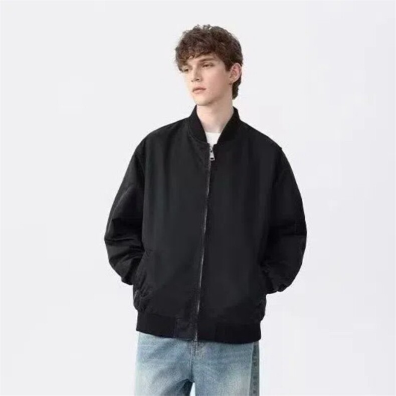 美式潮牌棒球服夹克男潮字母刺绣宽松百搭情侣飞行拉链外套上衣图片