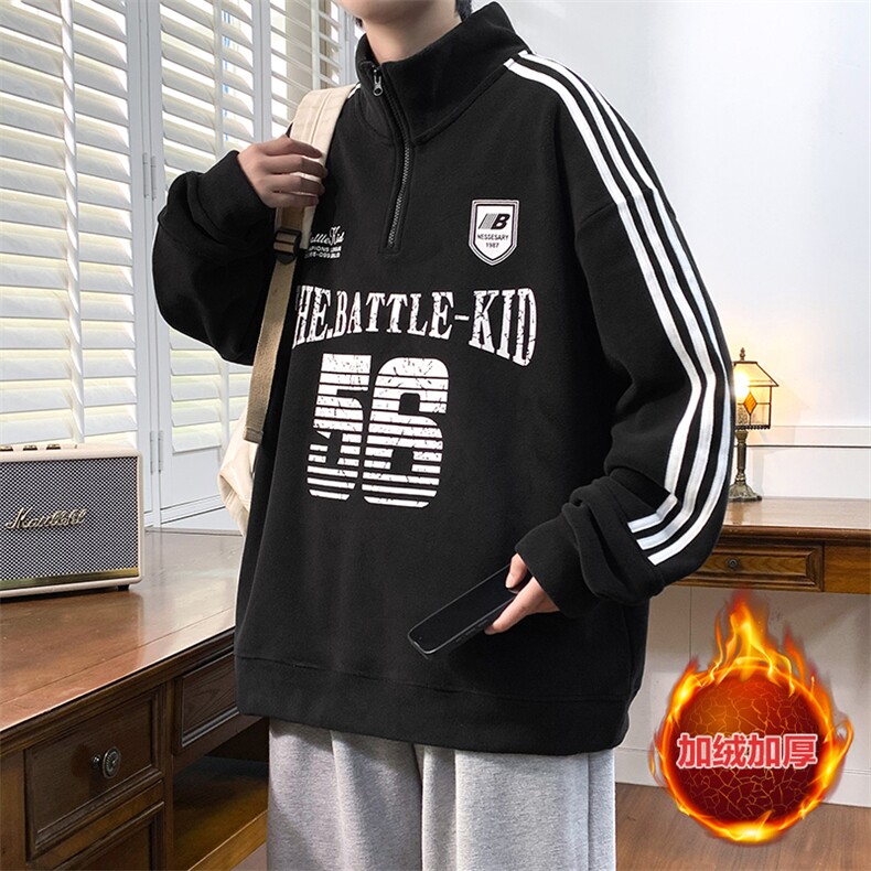 【奥粒绒】秋冬港风青少年加绒加厚卫衣男设计感外套ALR5505-P45，女装短外套，星座301D(原星座1004-8）