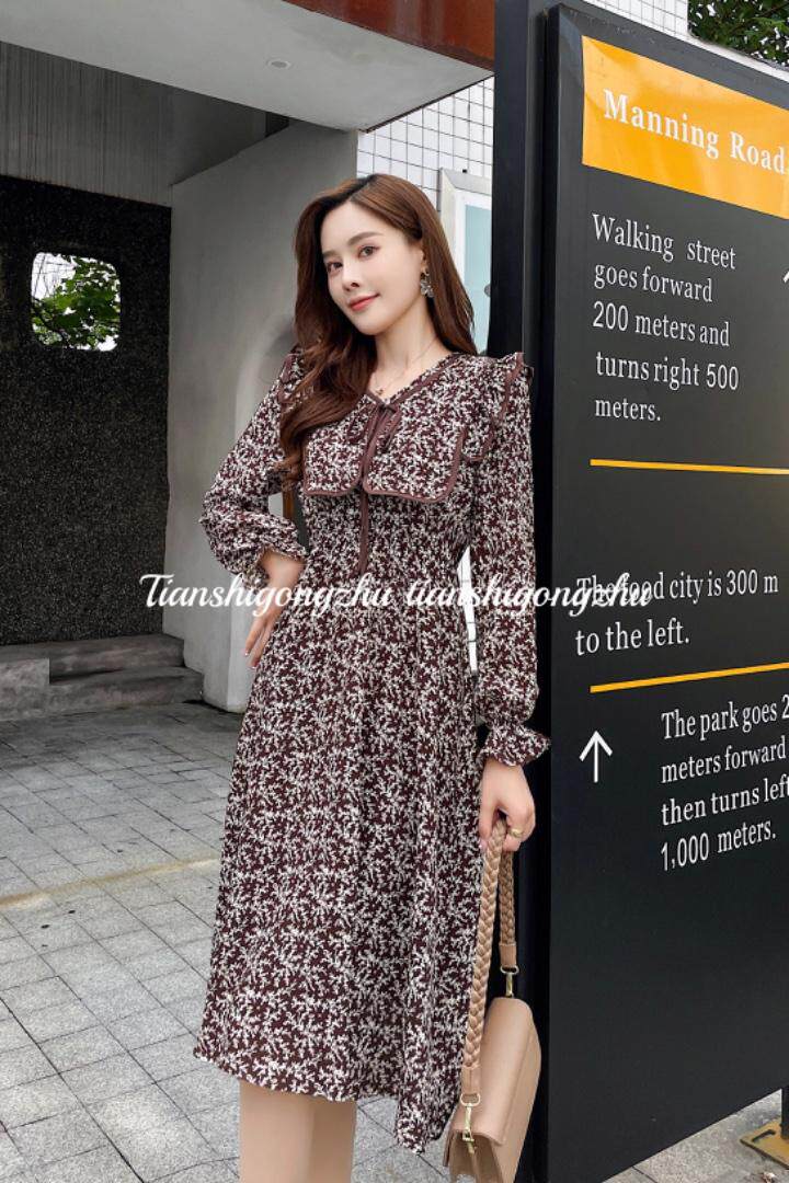 秋装花料连衣裙，女装连衣裙，天使公主