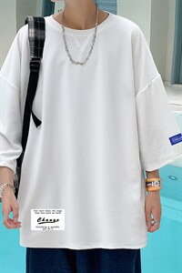 Q11062-P30 春夏季七分袖t恤男大码五分袖男短袖中袖图片