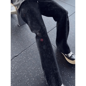 春装高品质扎染刺绣工艺弯刀卫裤男重磅复古垂感休闲运动裤阔腿裤图片