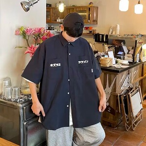 纯色夏季日常五分袖宽松型潮流气质潮百搭衬衫新款男青春流行原宿图片