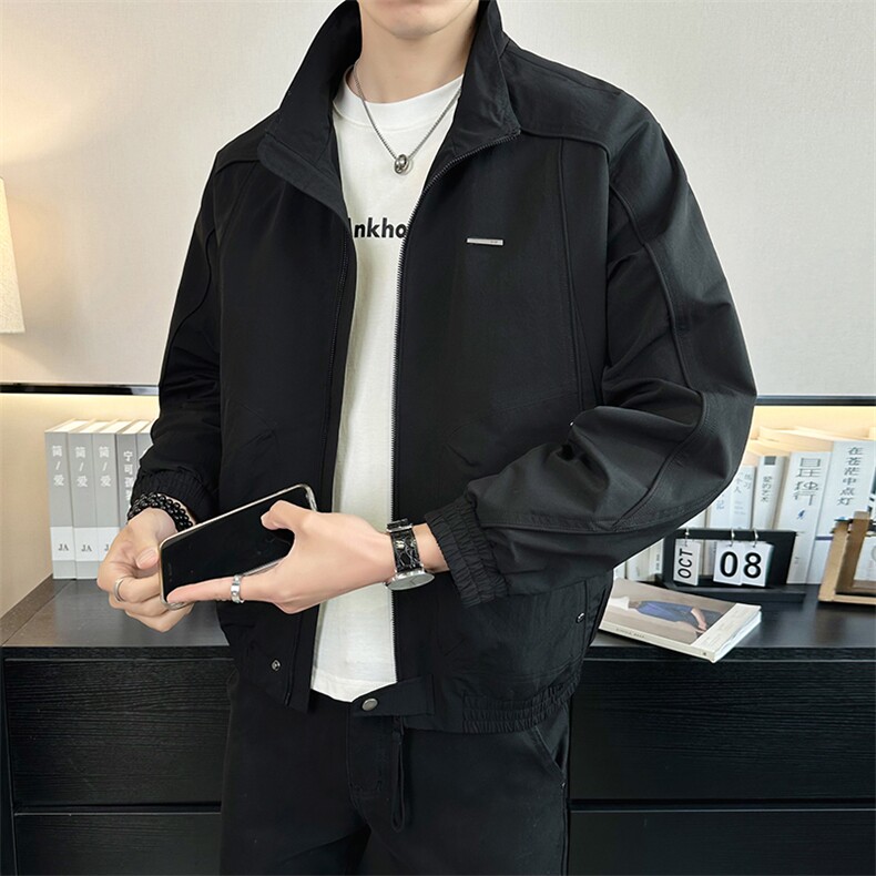 2026店主风春季立领休闲简约时尚潮流棒球服夹克外套男969-P90,男装夹克,电商A413