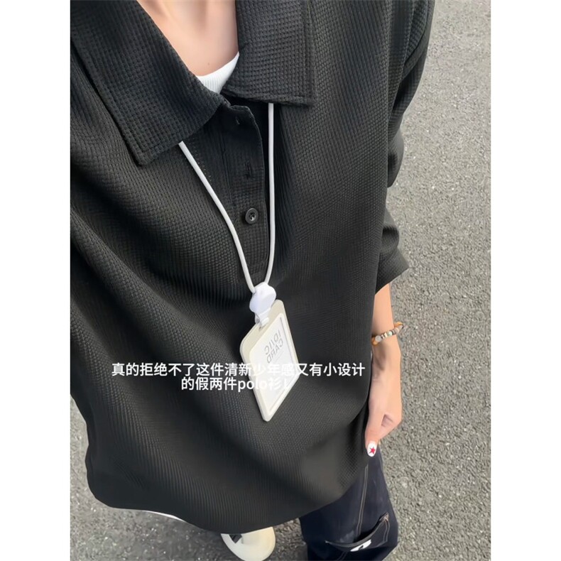 XZ809A/XS22/特P29/控58华夫格假俩件亨利领长T卫衣打底衫,男装T恤,星座809A(原222-1)